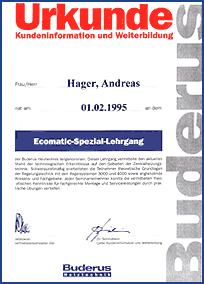 Buderus "Ecomatic-
Speziallehrgang"