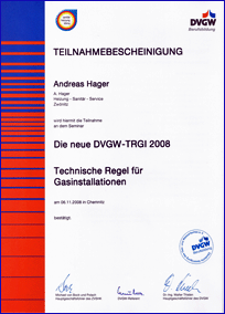 DVGW-Pr�fung zur TRGI 2008